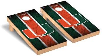 Skip's Garage Miami Hurricanes Vintage Cornhole Board Set