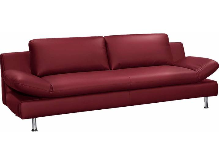 3-Sitzer PLACES OF STYLE Redding , rot, B:221cm H:80cm T:90cm, NaturLEDER - »Madras« (echtes Rindsleder), Sofas, 3-Sitzer, in Naturleder