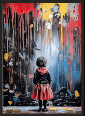 Inspire Picks Banksy Style Graffiti Canvas Print Modern Urban Street Art Wall Poster Frameless 016 50x70cm