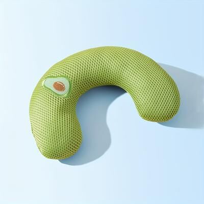 Market Central Comfort U Shaped Dog Pillow Plush Pet Sleeping Cushion For Neck Support green