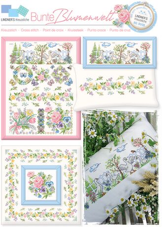 Stickvorlage "Bunte Blumenwelt