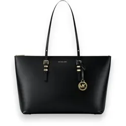 Michael Kors für Damen. 30T6GQNT7L Große Quinn Tote-Tasche aus schwarzem genarbtem Leder (OSFA), Lässig