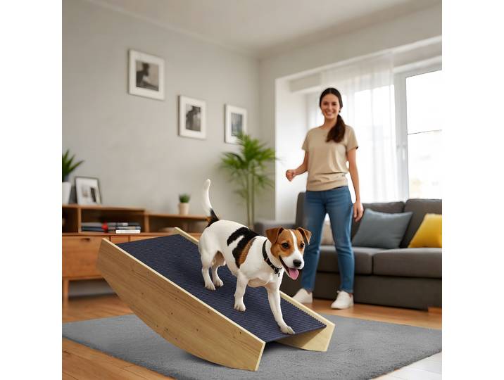 PawHut Bascule Agilité Chiens Bois Pin Antidérapant 80x39,5 cm