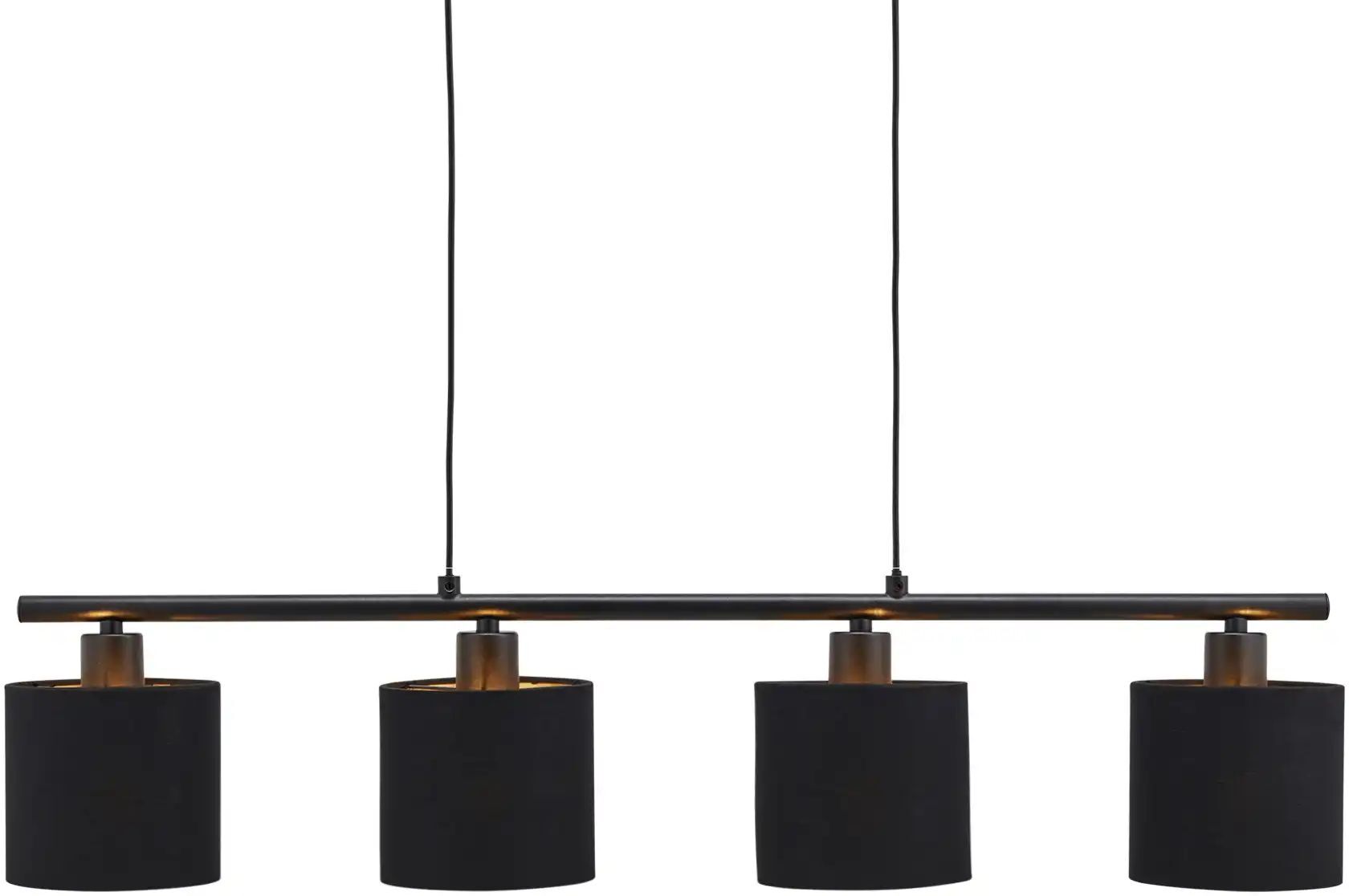 Höffner Pendelleuchte  4-flammig   ¦ schwarz ¦ Maße (cm): B: 76