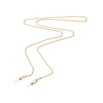 Brillenkette FIRETTI "in Kugelkettengliederung", gelb (metallfarben, gelbgoldfarben, weiß), Tragebänder, DamenL:81cm, Gummi, Metall, L:81cm