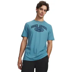 UNDER ARMOUR Wordmark Lockertag T-Shirt Herren 466 - boundless blue/wham blue L