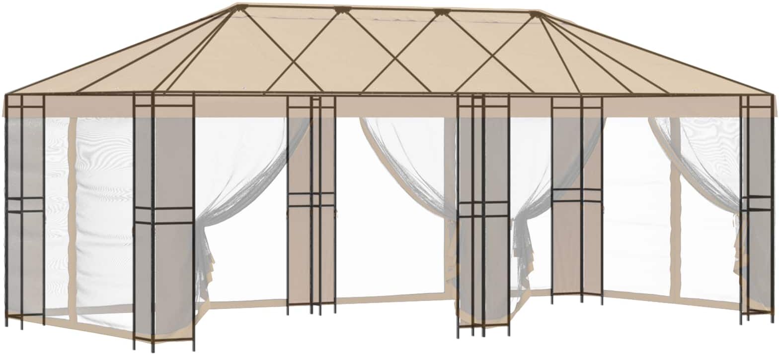 vidaXL Cadre de gazebo sans tissu de gazebo 6 x 3 m Noir Acier