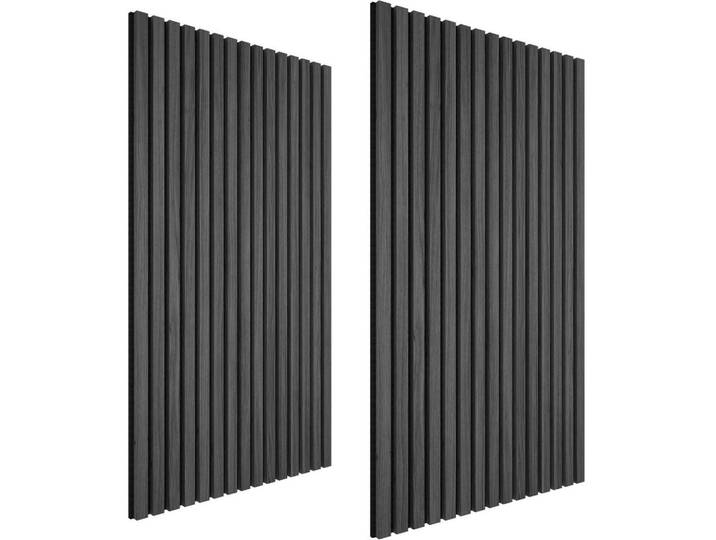 tectake Akustikpaneele Sonic Wall, je 60 x 120 x 2,1 cm, Größe flexibel anpassbar, Eiche schwarz, Schwarz, Holz, 60x2.1x120 cm, Tapeten & Wandverkleidungen, Akustikpaneele