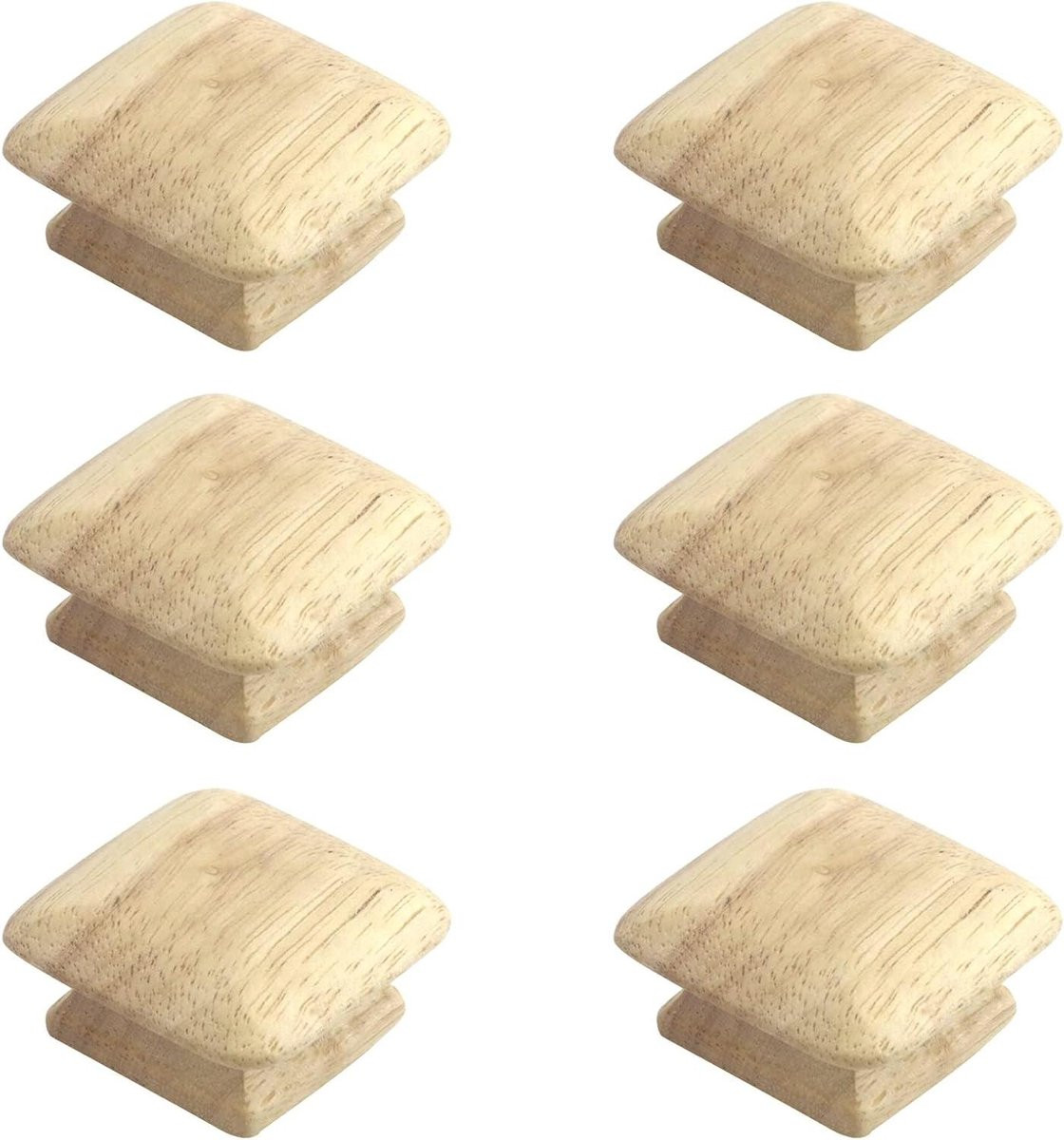 Vierkante houten meubelgrepen voor kastknoppen - 45 mm - Natuurlijk hout
