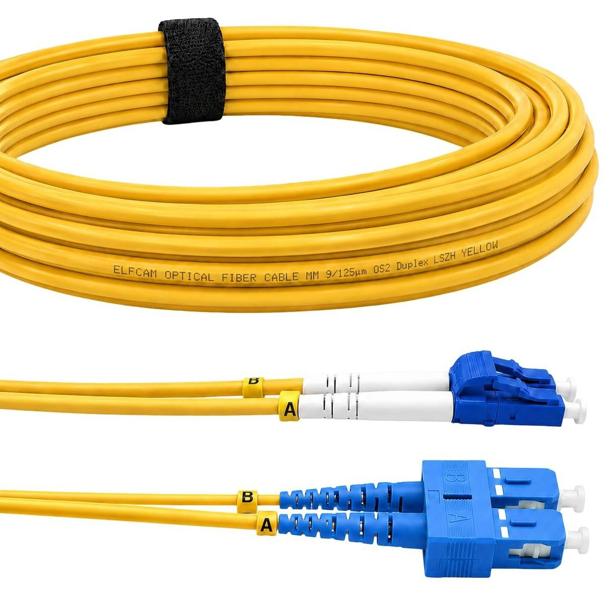 Merkloze Fiber Optic Kabel OS2 Duplex SC/UPC naar LC/UPC - 20M