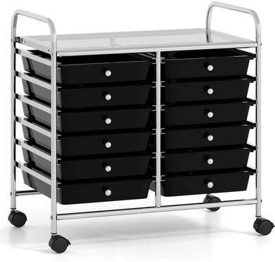 12-Drawer Rolling Storage Cart Mobile Utility Cart on Wheels