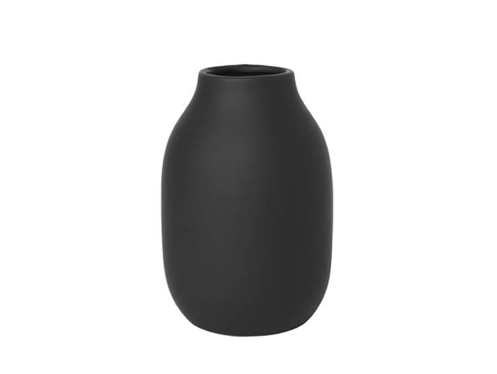 blomus -COLORA- Vase S aus Steingut\, Peat\, hergestellt in hochwertiger Handarbeit\, Elegante und dekorative Tischvase\, flächenschonendes Wohnaccessoire (H/B/T: 15 x 10\,5 x 10\,5 cm\, Peat\, 65902)