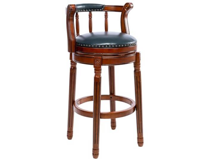 CozyRain Barhocker Modern Swivel Barstools,Küchentheke Echtes Leder gepolstert Insel Barhocker mit Fußstütze für Home Küche Esszimmer (Marine Blau, Sitzhöhe 75cm)