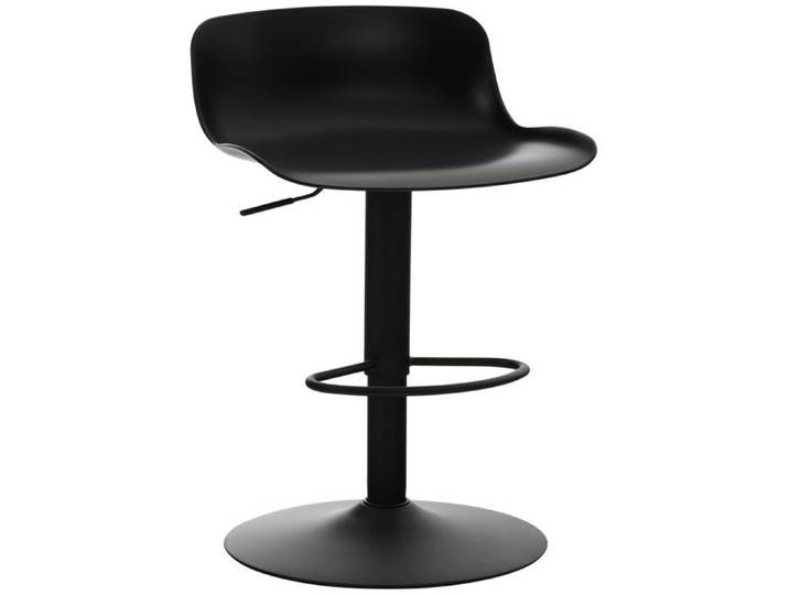 Tabouret de bar x1 hauteur reglable et siege pivotant avec siege en plastique noir metal noir 10_0004530