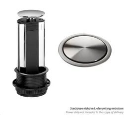 Evoline, Steckdosenleiste, Port Zubehör Wippdeckel für Steckdose, Edelstahl