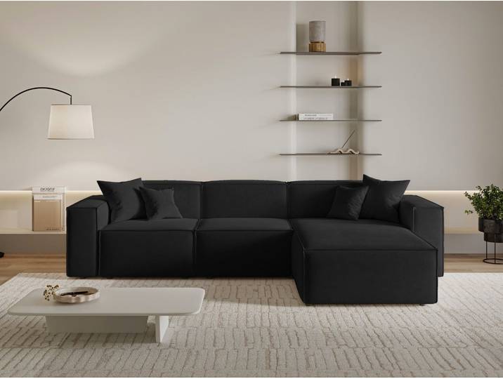 Ecksofa L-Form Rechts Arizona Schwarz