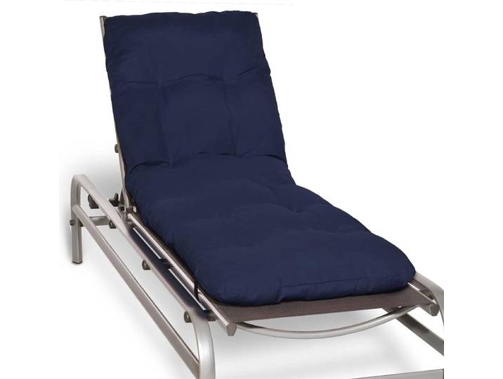 Beautissu Flair RL – Ligbedkussen Tuinkussen Ligstoel – Zonnebed Kussen voor Tuin Meubelen 190x60x8 cm Blauw