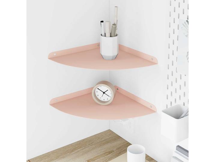 vidaXL Eckregal zum Schweben 2 stk. Rosa 30 x 30 x 2 cm
