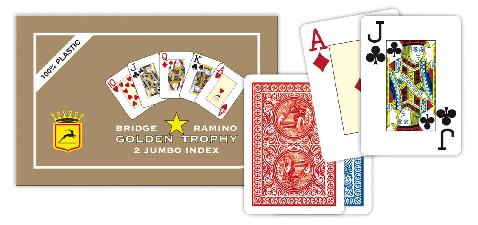 Modiano Ramino Golden Trophy speelkaarten van 100% plastic