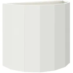 Helloshop26 - Moderne halbrunde Pflanzgefäß für den Außenbereich 60 x 30 x 50 cm schicke Ästhetik aus weißem Stahl
