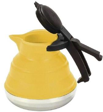 United FoldaBrew Collapsible Silicone Teapot For Camping, Travel & Everyday Coffee Brewing yellow