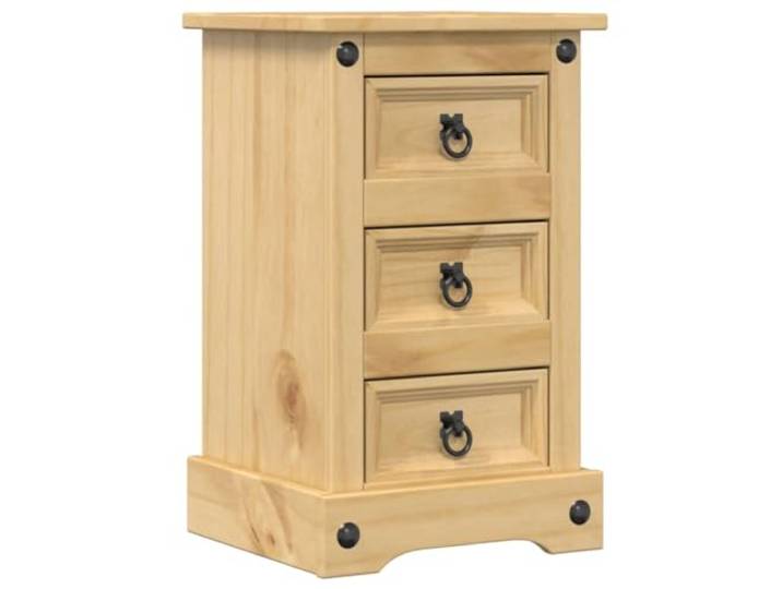 Heofavd Nachttisch Corona 35x32,5x58 cm Kiefer Massivholz Beistelltisch
