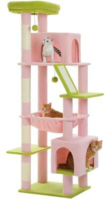 Uplift Essentials Multi Tier Grand Estate Cat Tower For Large Cats pink