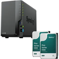Synology DiskStation DS224+ 2 Einschübe NAS-Server Leergehäuse (DS224+) + 16TB (2x8TB)... (2 x 8 TB), NAS, Schwarz