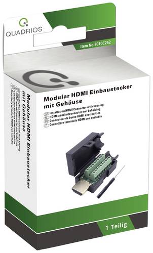Quadrios 2010C262 HDMI-Steckverbinder Stecker, gerade Polzahl: 20 Schwarz 1 Set