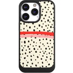 Nivocase Hülle für Apple iPhone 13 Pro Handyhülle NIVOcore Case Schwarz Kunst Punkte Streifen (Apple iPhone 13 Pro), Smartphone Hülle, Schwarz