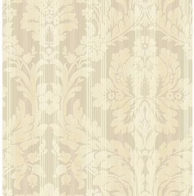 Seabrook Designs Sevda Striped Damask Unpasted Wallpaper