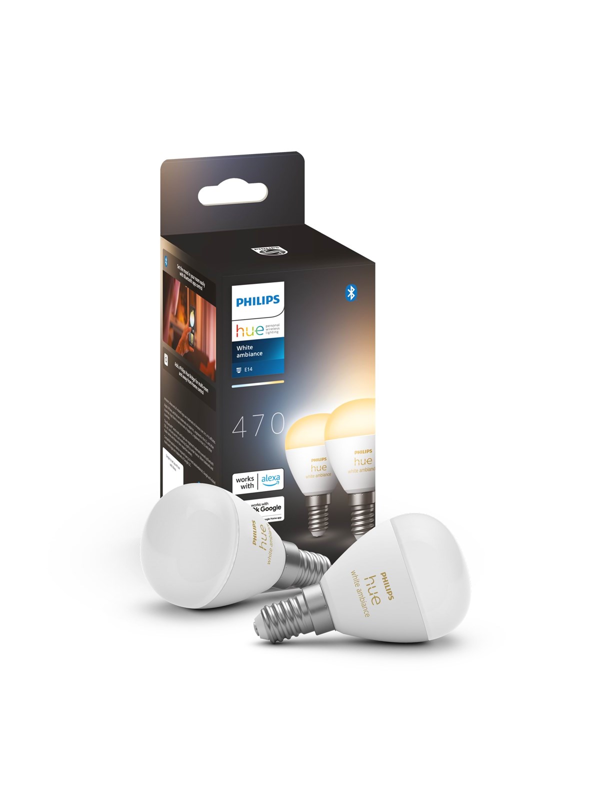 Philips Hue White Ambiance E14 Smart luster bulb (2-pack)