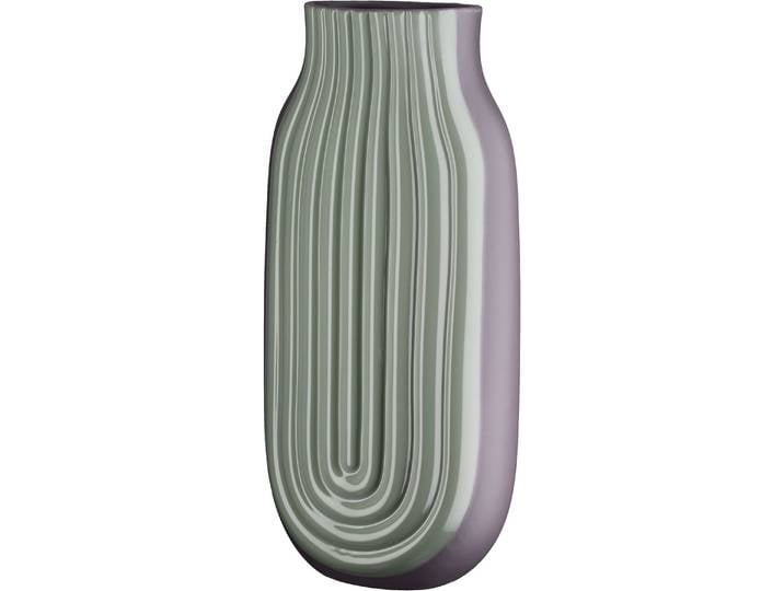Tischvase GILDE Vase Curve , grün, B:17cm H:37cm T:12cm, Keramik, Vasen, Tischvase