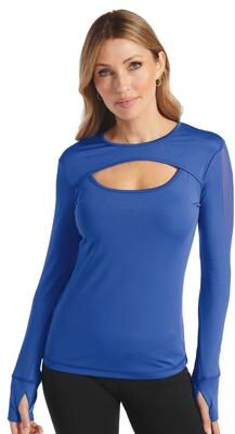 VEVO ACTIVE Cutout Active Top (Size 3X) Violet Spark, Polyester,Spandex