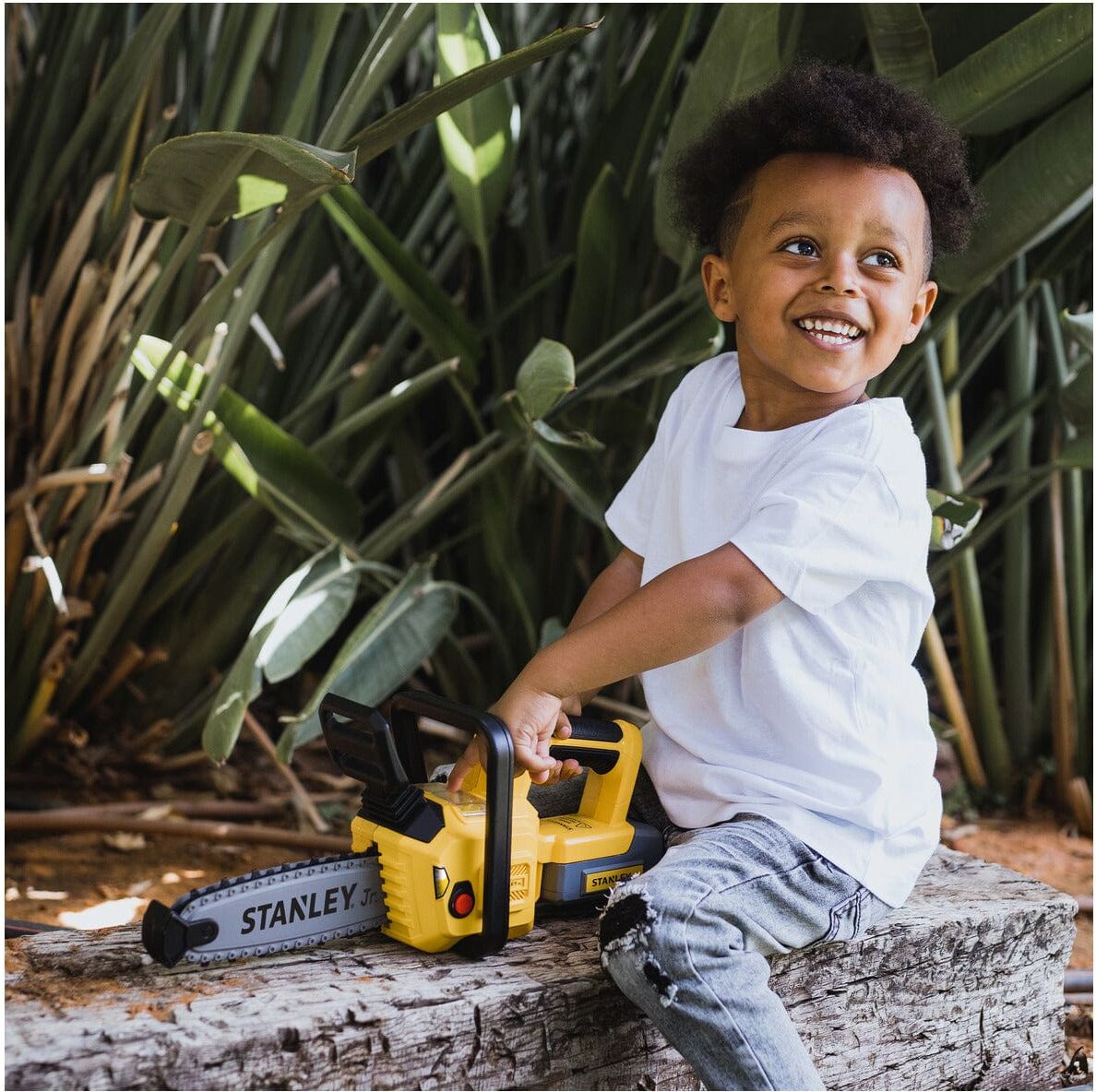 Stanley Jr Battery Operated Deluxe Chainsaw Toy Playset by Red Tool Box - Battery Operated, Realistic Design, Durable Construction for Kids