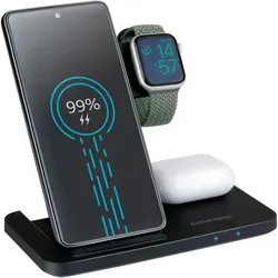 Grundig Kabelloses Ladegerät 3-in-1 160x150x15mm (10 W), Wireless Charger, Schwarz