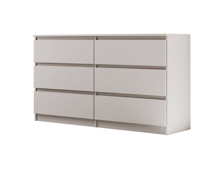 Commode avec 6 tiroirs, cachemire, 140 cm