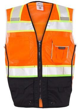 Kishigo 1515-1516 Premium Black Series Bottom Class 2 Vest in Orange size Medium   Mesh