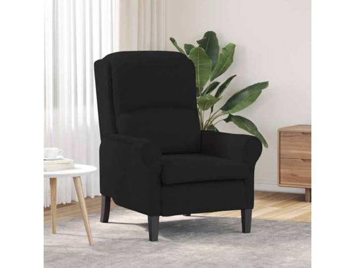 NLQMSU Sessel, Schwarz, 76 x 94 x 102 cm, aus Mikrofaser, für Wohnzimmer Modernes Design, klare Linien, Schaumstoffpolsterung, gebogene Armlehnen, weiche Stoffpflege, einfache Montage