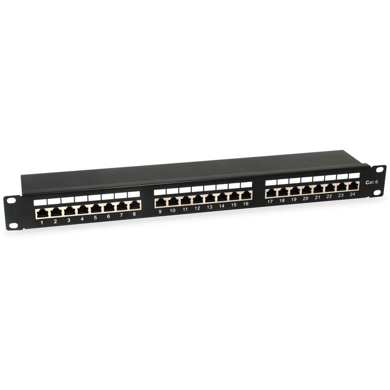 Equip Patchpanel 24x RJ45 Cat6 19" 1HE schwarz