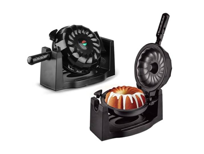 BDJSN MINI-Wende-Brotmaschine, 1800 W, 360° Drehbarer Kuchen-Waffelautomat Für Zu Hause Mit Antihaftplatte, Doppelseitiger Heizung, Elektrischer Backform Für Frühstück, Snacks, Party