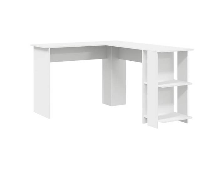 MGH - NEUF Bureau à domicile Table de travail d'angle blanc Bois d'ingénierie Grand Rangement ll197