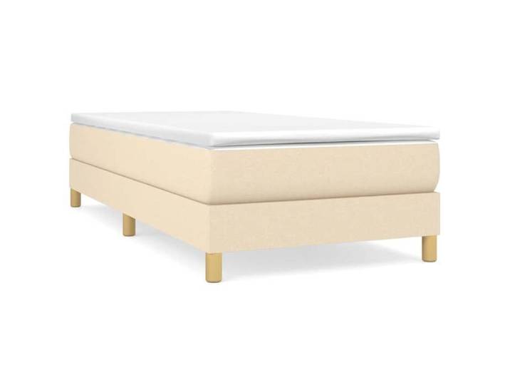（SOLDES SEPT)Cadre de lit Contemporain dormir - Structure de lit/1 PLACE - sans matelas - crème 90x190 cm tissu @BED73918