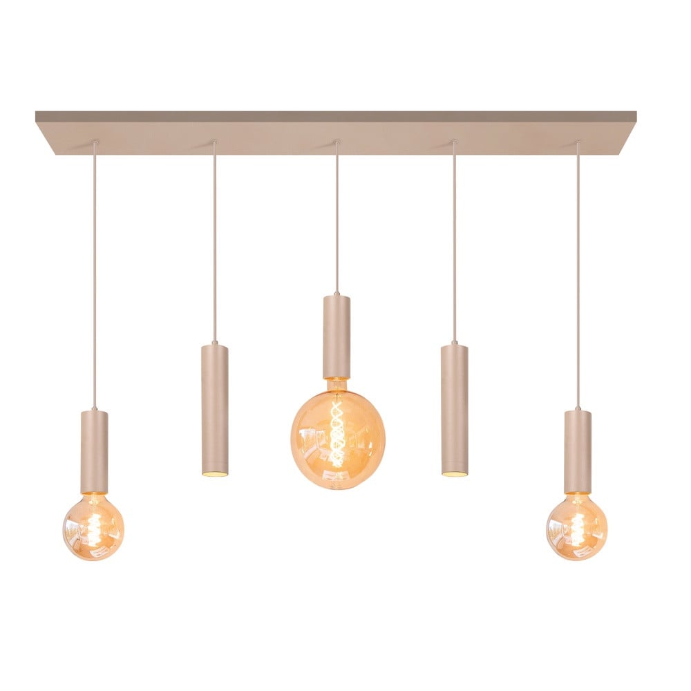 Highlight Design hanglamp Locarno 5-lichts zand bruin
