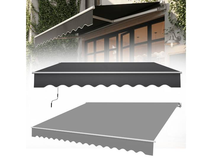 Auvent pliant à manivelle, auvent rétractable en aluminium, auvent manuel de protection solaire pour balcon et terrasse, auvent de balcon imperméable, auvent de terrasse