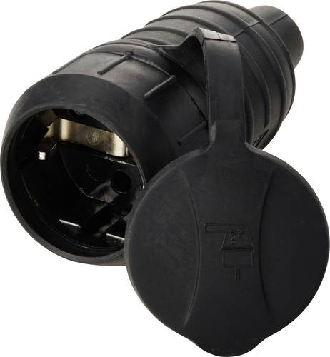 Sygonix SY-6618474 Schutzkontaktkupplung TPE 250 V/AC Schwarz IP44