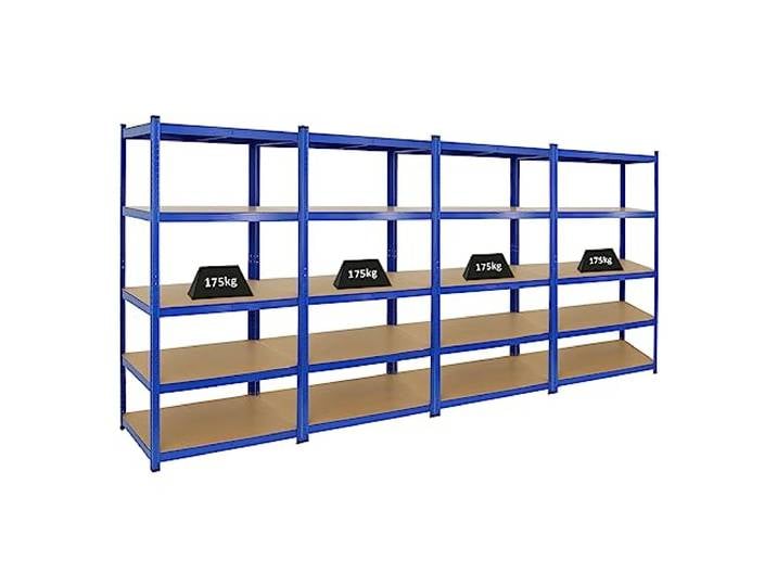 PROREGAL Mega Deal 4X Schwerlastregal Taurus Blau 180x90x60cm mit Fachlast 175kg Kellerregal, Steckregal, Garagenregal, Lagerregal