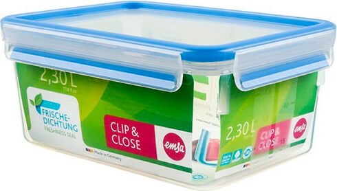 emsa 508544 Contenitore Salvafreschezza Rettangolare 2.3 Lt Trasparente Clip & Close - 508544