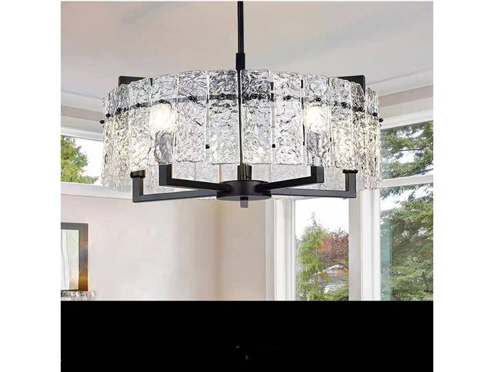 Lustre créatif en verre à motif aquatique, lampe suspendue LED de luxe nordique, moderne et élégante, pour villa, duplex, salon, restaurant