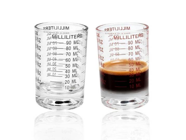 Messbecher 2-teiliges Set Glas 90 ml, Transparent, Backen & Backzubehör, Messbecher